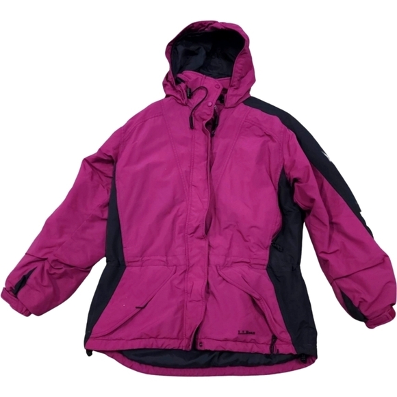 LL Bean Womens Hooded Winter Jacket Thinsulate Lite Loft Insulation MediumPurple - Picture 1 of 16